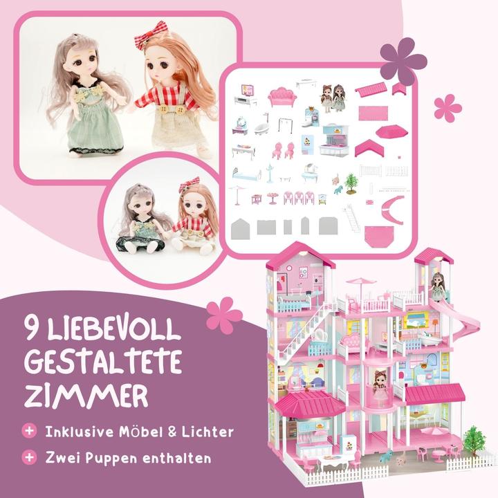 Produktbild Hermex Puppen Haus Stube Möbel Spielzeug Spielhaus Villa Residenz Schloss