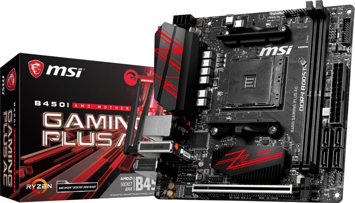 Actual product image MSI B450I Gaming Plus AC (AM4, AMD B450, Mini-ITX)