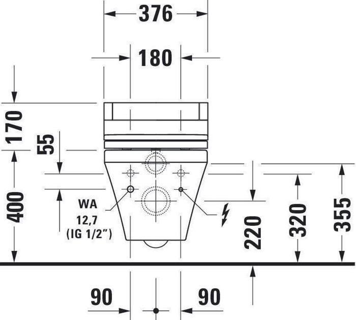 Actual product image Duravit Wall-hung WC DURASTYLE ti. 370x620mm SensoWash HG white