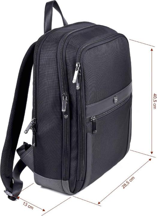Actual product image Miguel Bellido Textile and leather backpack 40.5 cm