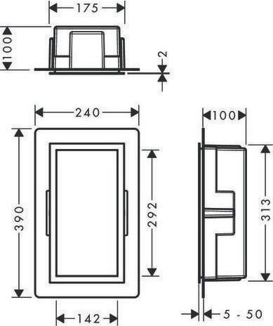 hansgrohe HG wandnis XtraStoris Individual ma-sw 300x150x100mm design frame pol. go