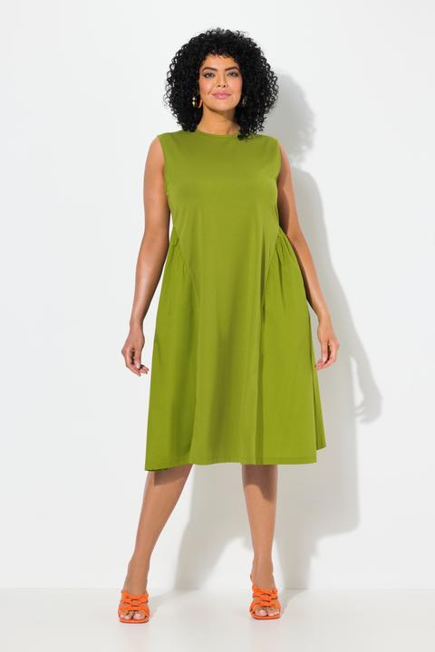 Produktbild Ulla Popken Kleid, Materialmix, A-Linie, Rundhals, ärmellos (62)