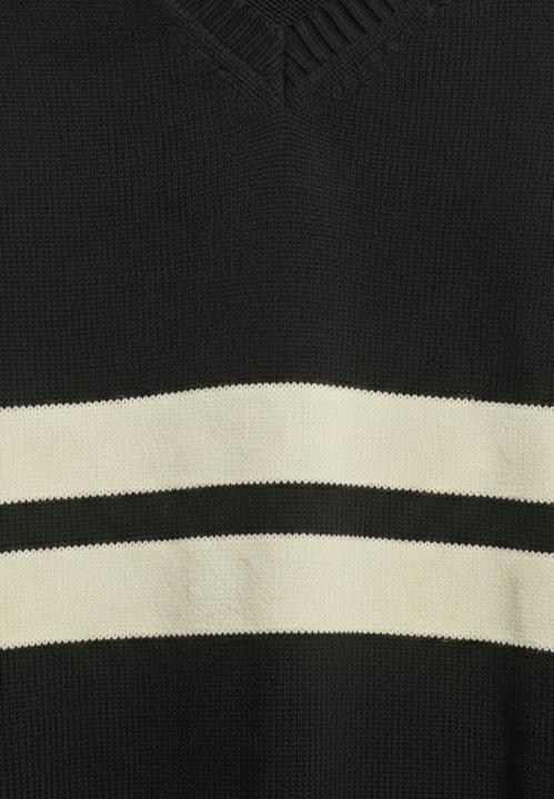 Produktbild Superdry Gestreifter V-Ausschnitt-Pullover für Damen (XS)