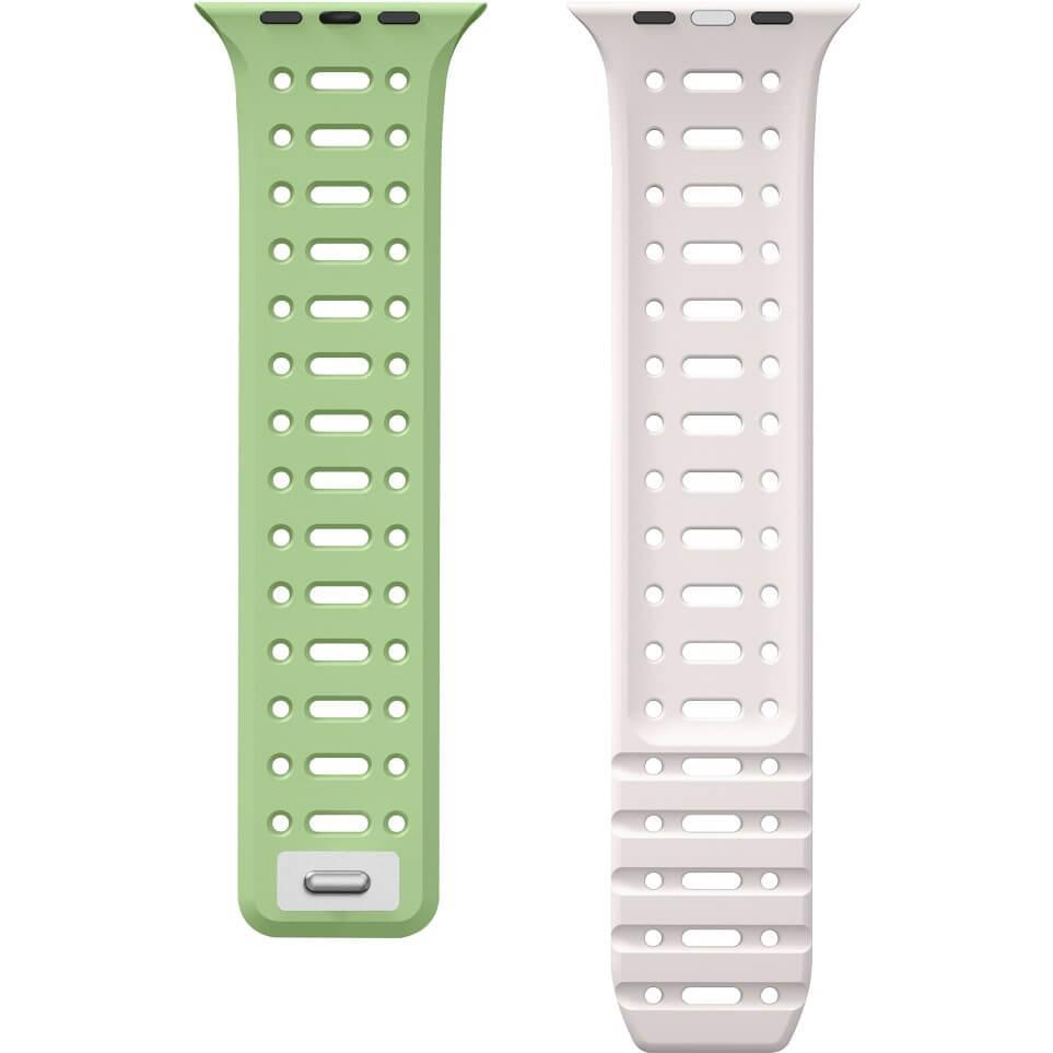 Thumbnail - Cover-Discount Apple Watch 42/41/40mm - Silikon Sportarmband zweifarbig (Silikon), Uhrenarmband, Grün