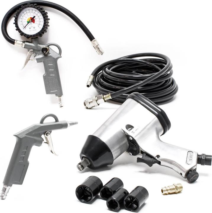 Immagine prodotto Wiltec Kit di strumenti per accessori per compressori d'aria 8 pezzi gonfiatore di pneumatici pistola per