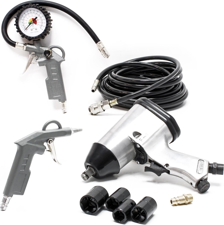 Actual product image Wiltec Air Compressor Accessories Tool Kit 8 piece tire inflator air dust gun hose air wrench tire change