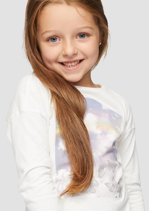 Produktbild S.Oliver T-Shirt Langarmshirt mit glitzerndem Frontprint (104, 110)