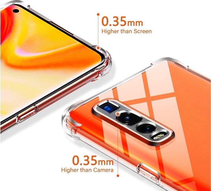 Produktbild Screenguard Oppo Find X2 Pro Hülle Crystal Soft Airbag Bumper (Oppo Find X2 Pro)