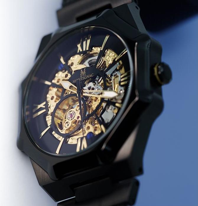 Produktbild Montignac Automatische Uhr Octagon (Skeleton-Uhr, 44 mm)