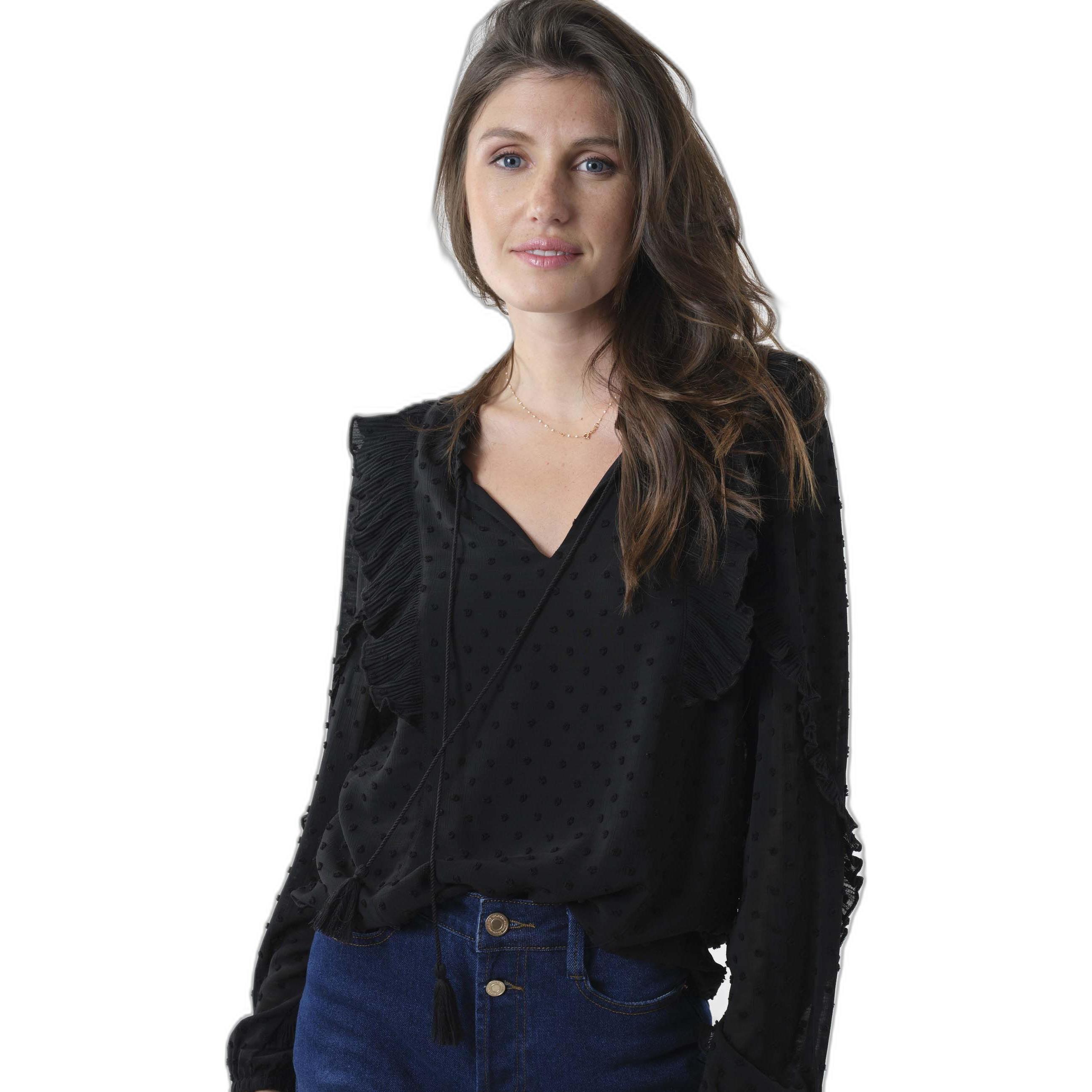 Thumbnail - Deeluxe, Damen, Bluse, damenblue cherine, Schwarz, (S)