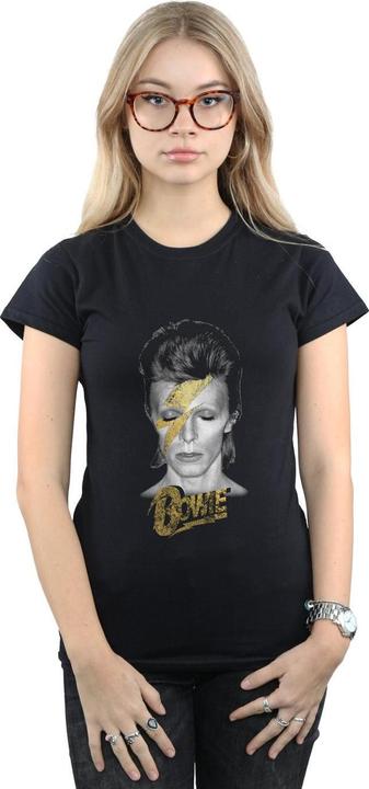 Immagine prodotto David Bowie Aladdin Sane Gold Bolt Maglietta Donna (M)