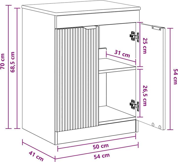 Produktbild vidaXL Badezimmerschrank (41 x 54 x 70 cm)
