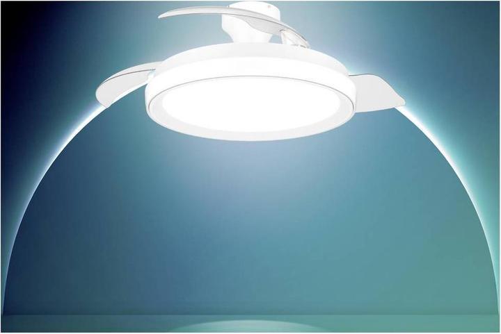 Actual product image Philips Ceiling fan with retractable blades, led 3 cct, dc 28 w + 35 w, bliss model, white, ø106 cm