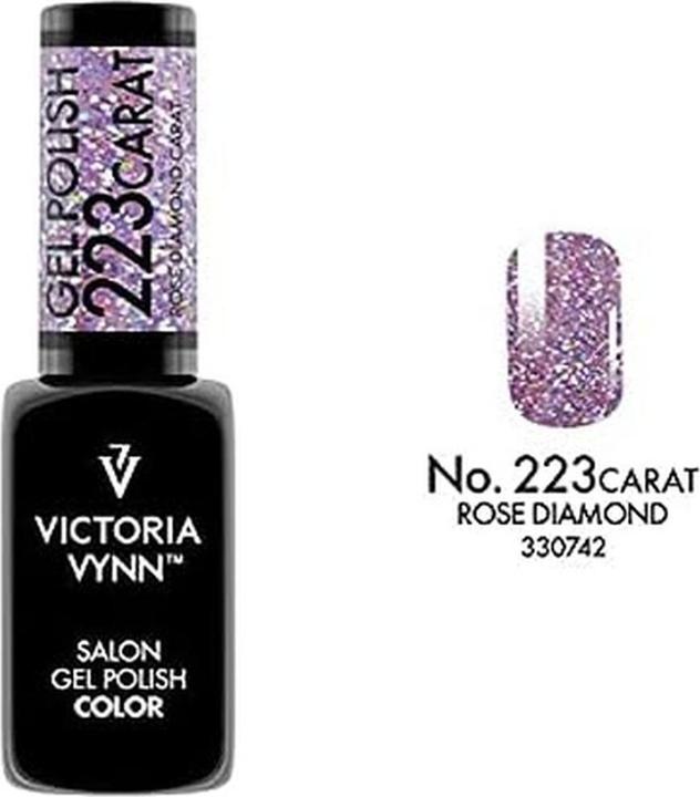 Actual product image Visconti Di Modrone Victoria Vynn Carat Collection UV LED Gel Polish Nail Hybrid Manicure Soak Off 223 Rose (223 Rose, UV gel varnish)
