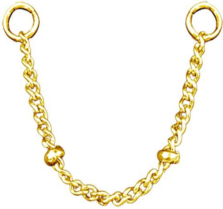 Immagine prodotto Star Piercing Catena di collegamento Basic a due anelli placcata oro (senza ottone, Acciaio chirurgico 316L)