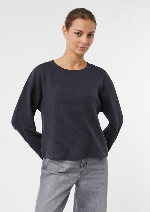 Produktbild Comma Sweatshirt Verkürztes Sweatshirt aus strukturiertem Jersey (32, 36)