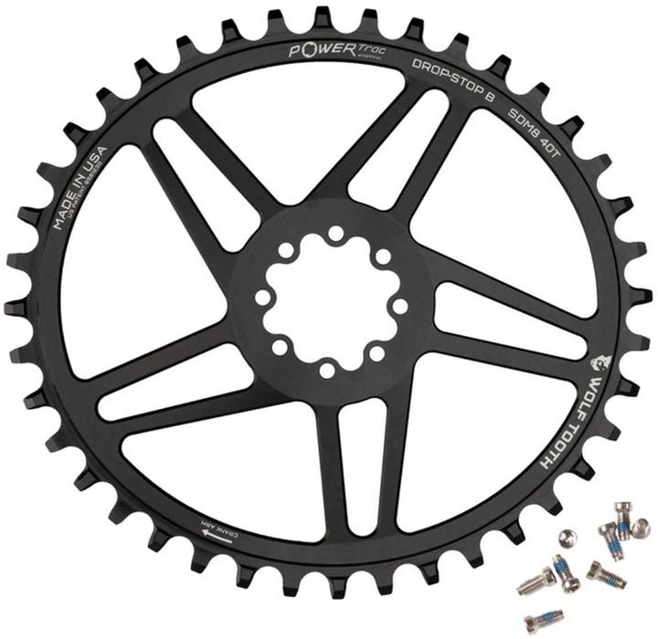 Productafbeelding Wolf Tooth PowerTrac Elliptical SRAM 8-Bolt Direct Mount kettingblad, 42 t, zwart (42)