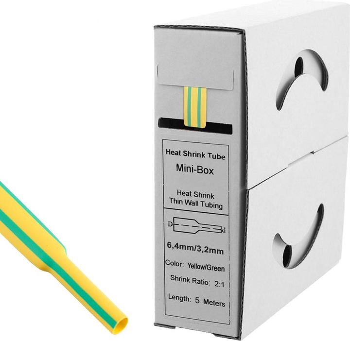Immagine prodotto Offgridtec Tubo termorestringente verde/giallo 6,4 mm > 3,2 mm 2:1