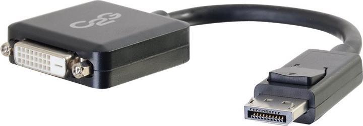 Produktbild C2G 8in DisplayPort™-Stecker zu Single Link DVI-D-Buchse Adapter/Konverter – Schwarz (DVI, 20 cm)