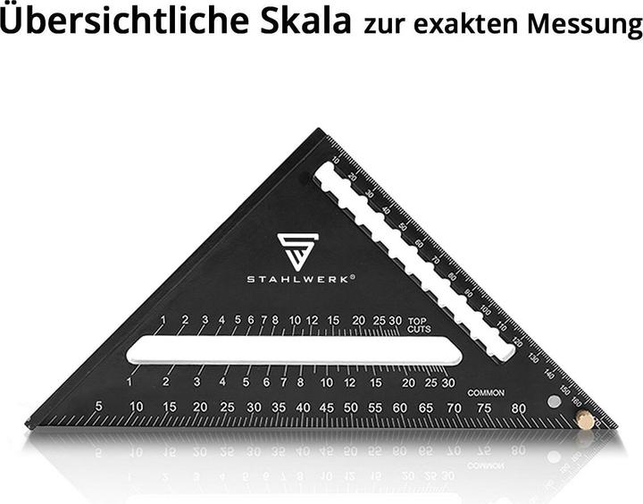 Image du produit Stahlwerk Triangle d'angle avec butée Equerre en aluminium Equerre de charpentier