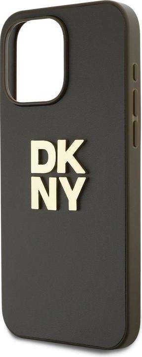 Actual product image DKNY PU Leather Stack Logo Wrist Strap Case for iPhone 15 Pro Brown (Apple iPhone 15 Pro)