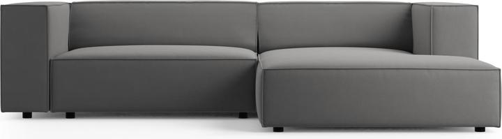 Actual product image Cosmopolitan Design Velvet Right Corner Sofa, "Arendal", 3 Seats, Warm grey, 224x166x70 Made in Europe (3-seater, Corner sofa)