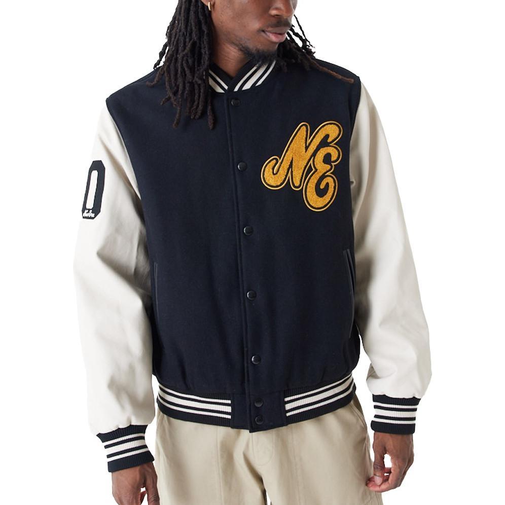 New Era, Herren, Jacke, Varsity College Jacke - BRAND PATCHES - S (S), Schwarz, S