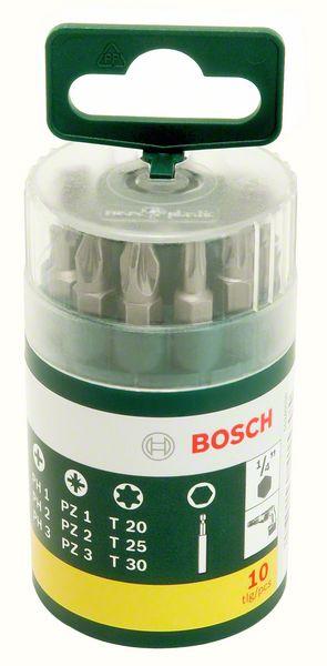 Produktbild Bosch Zubehör Schrauberbit-Set, 10-teilig, inklusive Torx (Innensechskant, Kreuz Phillips PH, Kreuz Pozidriv PZ)