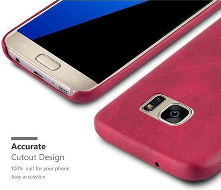 Actual product image Cadorabo Hard cover faux leather with texture (Samsung Galaxy S7)
