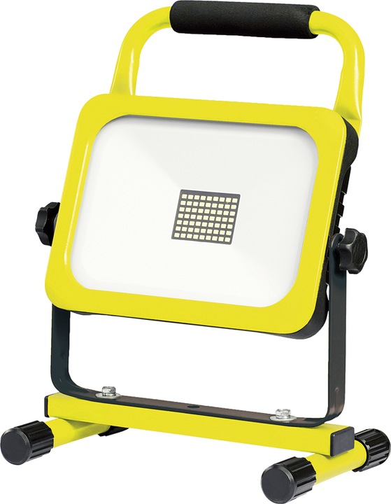 Steffen WORKLIGHT LED rechargeable spotlight 45W with carrying handle and stand, yellow (4950 lm)