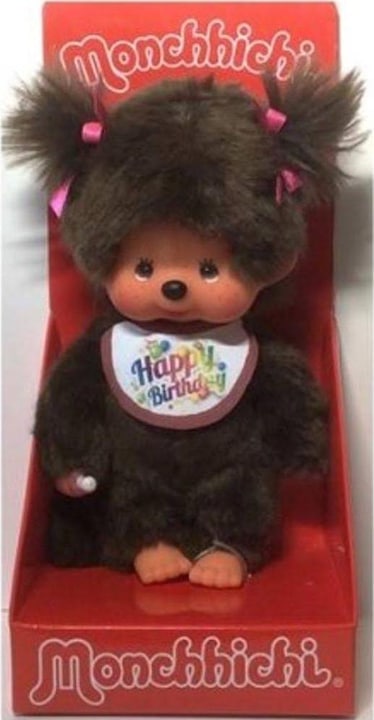 Actual product image Monchhichi Boy with Bib Happy Birthday (20 cm)