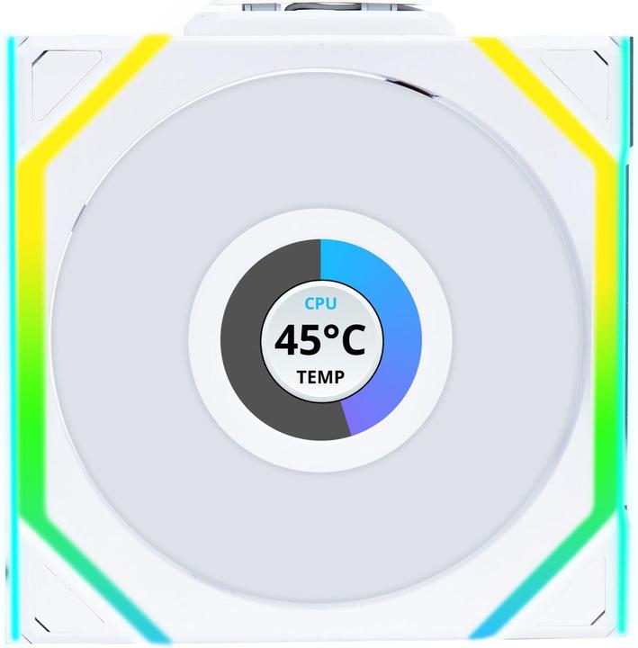 Lian-Li UNI FAN SL Wireless LCD Lüfter, ARGB, PWM - 120 mm, weiss (120 mm, 1 x)