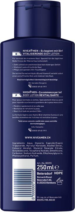 Produktbild NIVEA MEN Vitalisierende Body Lotion (Körpercreme, 250 ml)