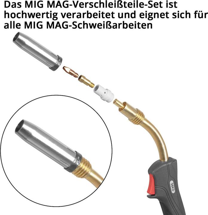 Immagine prodotto Stahlwerk Set di parti di usura MIG MAG 26 pezzi AK36 MB36 Accessori per torce di saldatura
