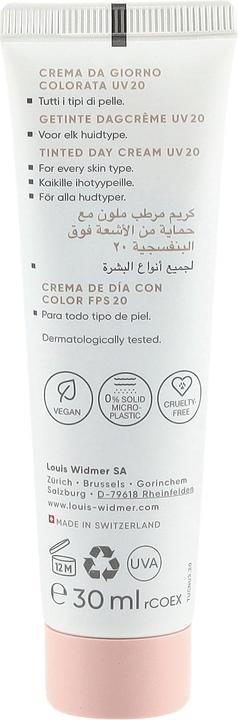 Actual product image Widmer Louis Nutriderm getönte Tagescreme UV20 natural 01 ohne Parfum 30 ml (30 ml, Tinted Day Cream, SPF 20)