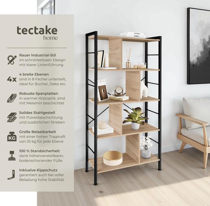 Actual product image tectake Shelf Charleston 75.5x30x155cm (75.50 x 75.50 x 155 cm)