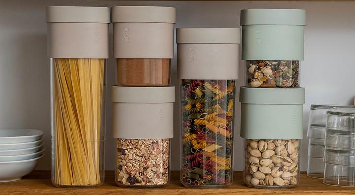 Produktbild Lékué Flip Aufbewahrungsboxen Set beige, 5-tlg. (0.85 l)