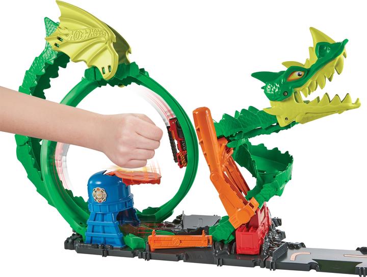 Produktbild Hot Wheels City Drachen-Angriff Looping Set, Zubehör inkl. 1 Spielzeugauto