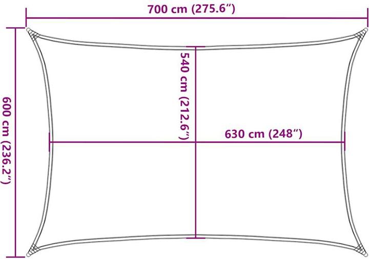 Actual product image vidaXL Sonnensegel (700 x 600 cm)
