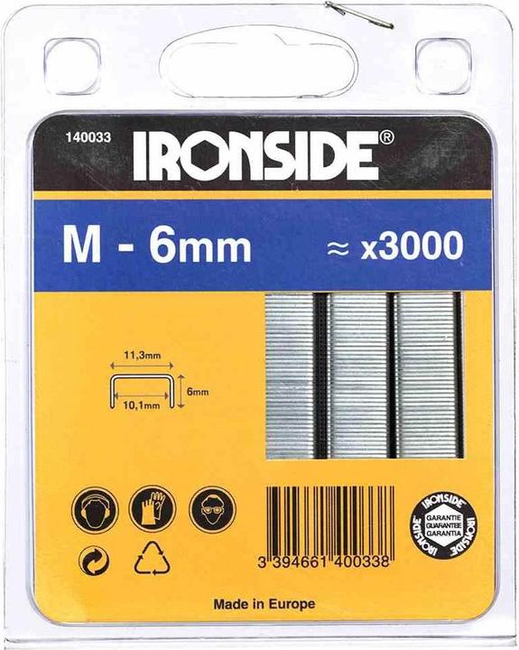 Ironside Heftklammer 6 mm, M (3000x)
