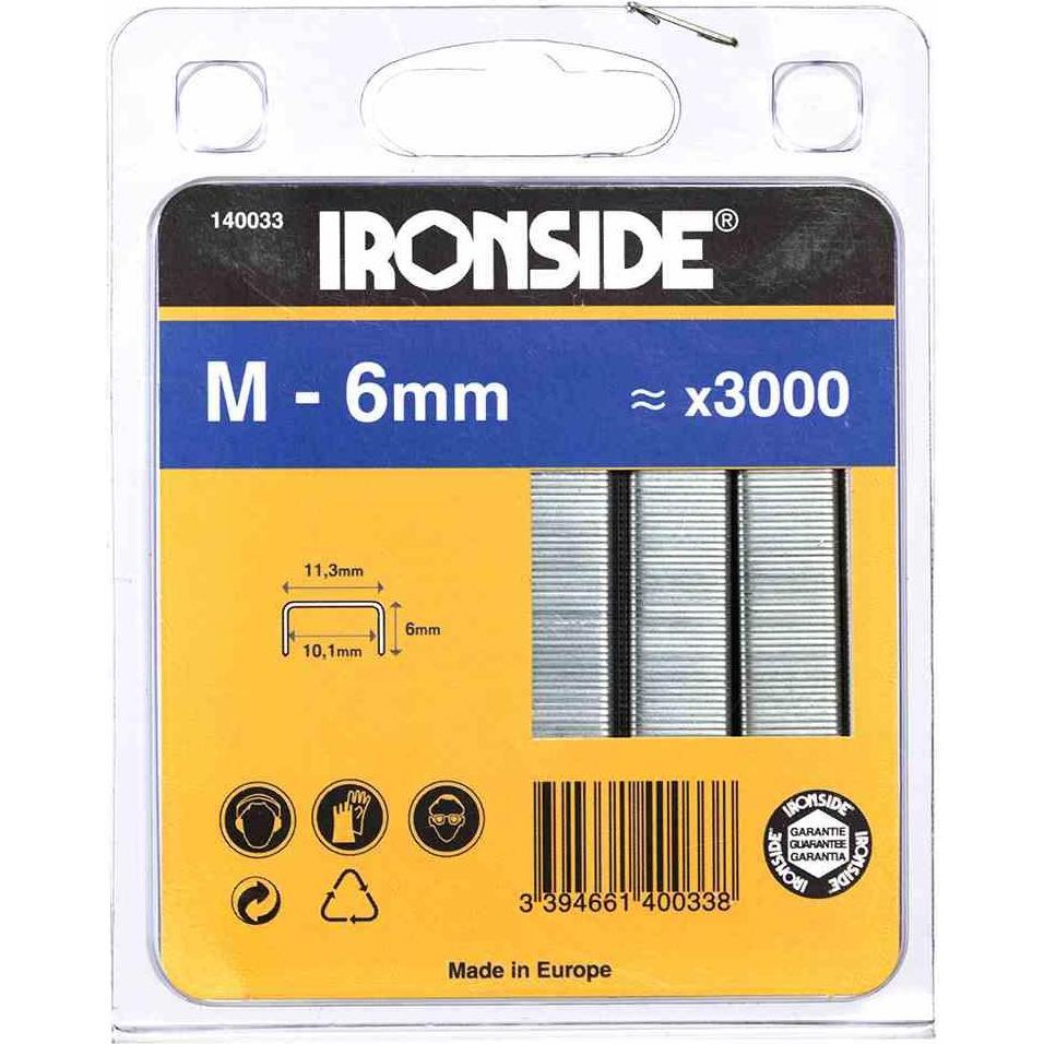 Ironside, Büroklammer, Heftklammer 6 mm, M (3000 x)