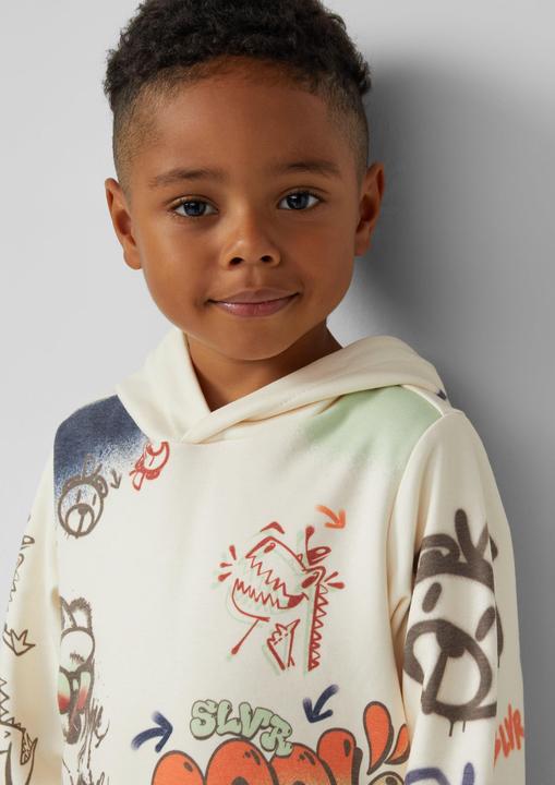 Produktbild s.Oliver Sweatshirt Hoodie mit All-over-Print im Graffiti-Stil (98)