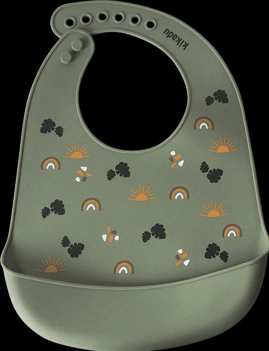 Actual product image Kikadu Silicone Bib Lion olive