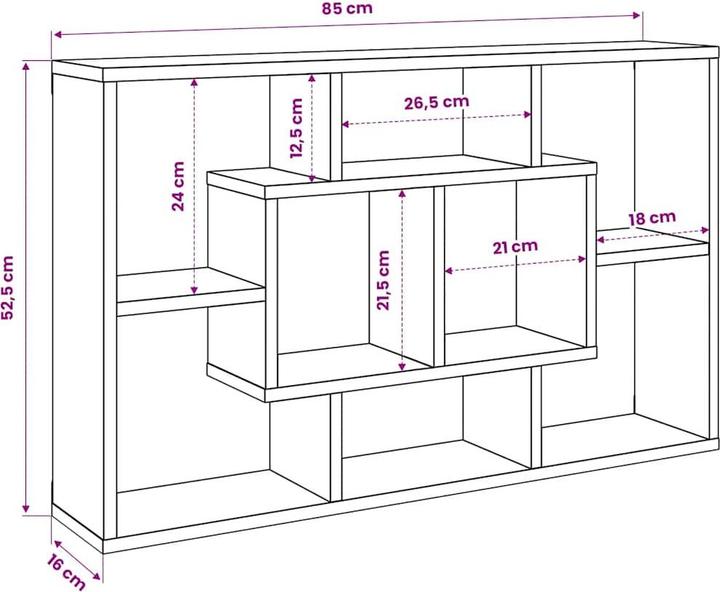 Immagine prodotto vidaXL Wandregal (85 x 16 x 52.50 cm)