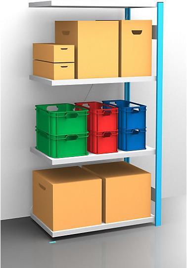 Actual product image eurokraft pro Shelf plug-in rack, blue / galvanized