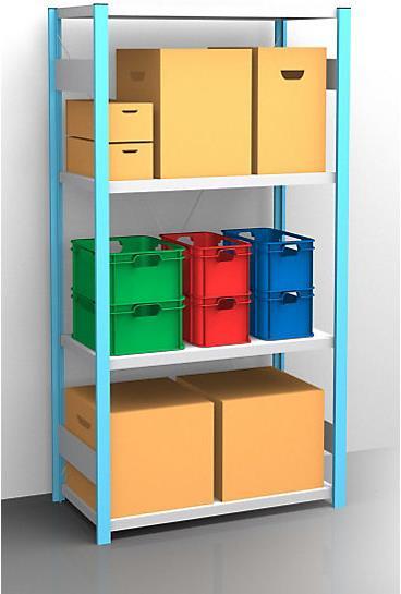 Actual product image eurokraft pro Shelf boltless shelf unit, blue / galvanised