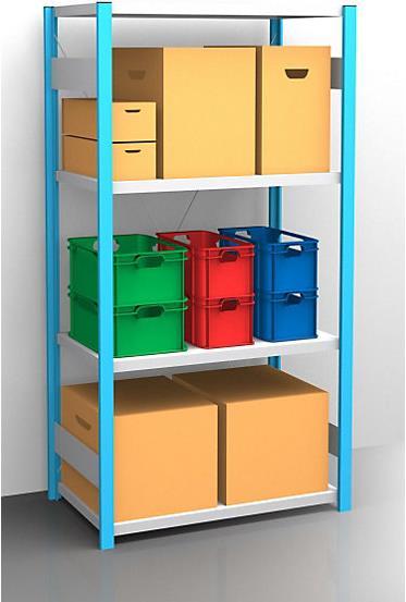Actual product image eurokraft pro Boltless shelving, blue / galvanised