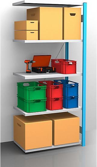 Actual product image eurokraft pro Shelf plug-in rack, blue / galvanized