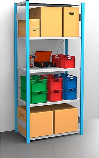 Actual product image eurokraft pro Shelf plug-in rack, blue / galvanized