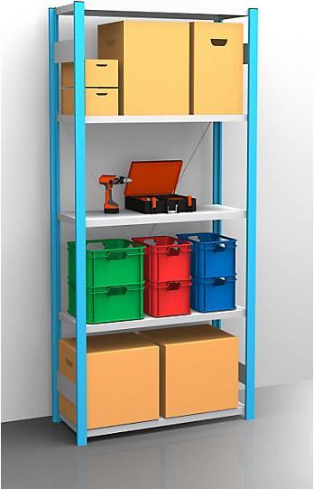 Actual product image eurokraft pro Shelf plug-in rack, blue / galvanized